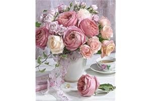 DHSWNNG Diamond Painting, 5D Diamant Malerei Kits Kinder Erwachsene Rose Blumen Diamant Painting Arts Craft DIY Set mit Zubehör für Haus Wand und Eingang Decor (30×40cm)