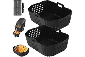 ZHYLUO 2 Stück HeißluftfritteuseZubehör für Ninja Double Stack XL SL400EU, Silikonform heißluftfritteuse für Foodi Max Dual Zone AF400EU AF300EU 7.6 9.5 L,Air Fryer Accessories BPA-frei