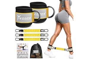 WOQQW Resistance Bands Set with Ankle Straps, Ankle Weights Bands for Women, Ankle Resistance Bands with Cuffs, Legs and Glutes Workout Equipment, Home Gym Exercise Equipment for Fitness, Booty Training