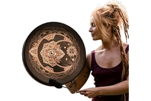 FACYNDE FacynTambor chamanique,curación del Son du Tambour Shaman Alchemy Moon | Shaman Alchemy Moon Drum Sound Healing Tool, símbolo la música espiritual del tambor siberiano, decoración del