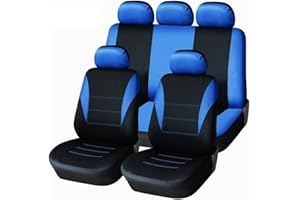 AB1 flexzon Full Set Car Seat Covers Universal Dog Pet Spilleage Protectors Blue-Black