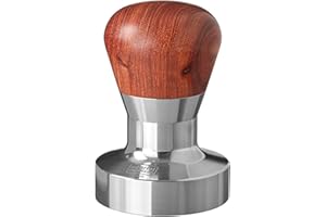 SCARLET BIJOUX Scarlet espresso | Tamper »Passion« per barista; con manico ergonomico in PVC o legno nobilitato a scelta e base di precisione in acciaio inox (51 mm)