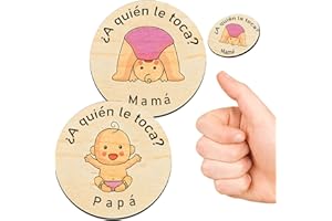 FANAOREN Regalo Bebe, Regalo Bebe Recien Nacido Niño, Monedas de Decisión de Madera, Cosas para Bebes, Regalo Recien Nacido, Regalos Embarazadas Originales, Regalos Mamas Primerizas (Rosa)