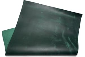 HAPPER STUDIO Rindsleder Stärke 1,7 mm. Pull-Up Crazy Horse gewachstes Leder. Echtlederblätter für Basteln. (1, Grün, A2 (420 x 594mm))