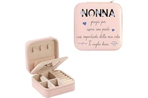 MUSOEICA Regalo Nonna Portagioie, Portable Small Travel Jewelry Organizer, Festa dei Nonni Idee Regalo per Natale Festa della Mamma Donna Nonna Compleanno, Nonni Regali Portagioie da Viaggio in Pelle PU