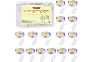 Forepin LED Fée Chaîne Lumières, Lot de 15 Guirlande Lumineuse à Pile 2M 20 LED IP67 Étanche Fil de Cuivre pour Décoration Noël Fête Mariage Jardin Terrasse