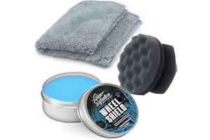 Wheel Shield Wax Car Alloy & Rim High Gloss Protection Paste Sealant Coating Pure Definition (75 g + Hand Pad + Cloth)