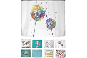 arteneur® - Tenda da doccia antimuffa, 240 x 200 cm, materiale riciclato Öko-Tex Standard 100, orlo zavorrato, non trasparente, impermeabile, lavabile, 16 anelli, e-book, motivo: soffione colorato