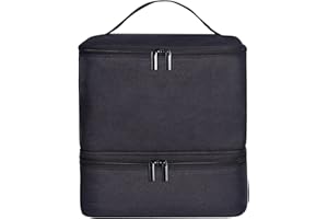 RZMAYIS Nail Polish Carrying Case Bag-Holds 30 Bottles, Double-Layer Nail Polish Storage and Nail Dryer Case