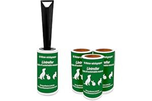 GENERIC Zestaw 4 rolek do usuwania kłaczków, łącznie 40 metrów papieru samoprzylepnego, 1 uchwyt + 3 wkłady i mocny klej. Wyprodukowano w Polsce. rolka do ubrań