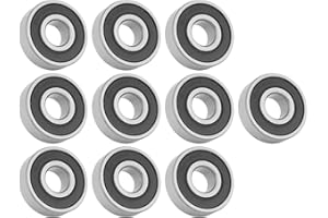 Tyenaza 10 Piezas 6201-RS Rodamientos, 12x32x10mm Rodamientos de Bolas, Doble Precinto de Goma, Rodamientos de Bolas de Ranura Profunda, para Bricolaje, Tornos, Motores, Impresoras 3D, Fresadoras