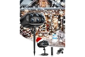 CAVWVTYU Proyector de Navidad para exteriores con mando a distancia, proyector dinámico ajustable de luz de nieve, IP65 resistente al agua, lámpara de proyección LED