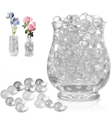 Kunstperlen Für Vasen & Schwimmende Kerzen – 50 Stück, Weiß, Schwebender Effekt, Für Hochzeit, Party, Deko (34 Cm Pro Schnur)