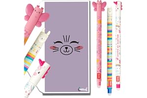 Tinte Ink Legami Lot de stylos effaçables Motif papillon, lama et licorne