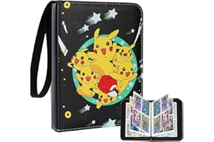 GOXEON Kartenbinder 4 Pocket, Sammelkartenalben für 400 Karten mit 50 herausnehmbaren Hüllen, Tragbarer Sammelalbumhalter, Spielkartenetui für Geschenke (CB05)