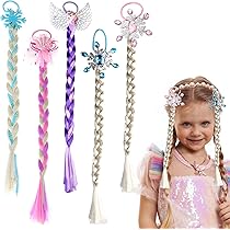 Fascia Capelli Trecce Principessa Blu - Parrucche Bambine Per Cosplay - Foto 3