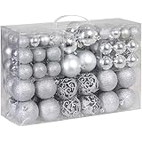 DEUBA® Palline per Albero di Natale Set 100pz Lucide Opache Palle Natalizie Ø 3/4/6 cm Decorazioni Addobbi Natalizi