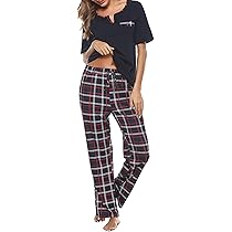 Pigiama Donna Due Pezzi In Cotone - Maniche Lunghe Con Stampa Foglie, Taglie Forti - Foto 12