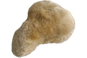 Naturasan Bicycle Saddle Lambskin Cover, Bicycle Saddle Cover Made of Merino Lambskin, Sheepskin Bicycle Warm Winter Seat Cover (Beige, 30.5 x 23.5 cm (Size M))