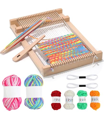Kuvarix Webrahmen Für Kinder – DIY Holzwebstuhl Set Ab 4–12 Jahren Mit Bunter Wolle, 29x19 Cm, Ideal Für Anfänger