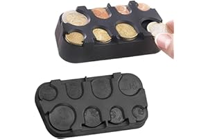 WQNNQW Kleingeld Aufbewahrung,2 Stück Münzbox,Münzsortierer,Münzen Box,Münzspender Sortierer mit Schnell-Fixierung,Kleingeld Sortierer,Münzhalter,8 Fächer von 2 Euro bis 1 Cent (Schwarz)