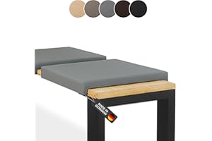 ‎LYCCE Lycce Bankauflage Klemmkissen 2 Leisten, Sitzkissen Kunstleder grau, Banktiefe 37 cm