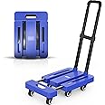Dhavl Folding Hand Truck Luggage Cart with 6 Wheels Upgrade Wheels 150 kg Hand Truck Platform Trolley Cart for Lifting Heavy Weight Home Office Car Travel Luggage Moving Trolley (1 PC)
