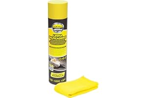 MOTORKIT Abc Car Cleaners Spray Limpia Salpicaderos 585 ml con Bayeta. Aroma Vainilla con Silicona Protectora de Plásticos y Vinilos.