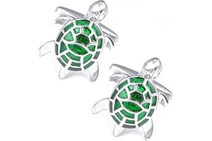 Jonwo Men's Cuff Links for French Green Turtle Tuxedo Shirt Stainless Brass Metal Shirt Buttons Cufflinks Anniversary In Gift Box
