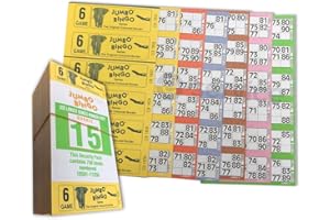 750 BOOKS 6 PAGE GAME STRIPS OF 6 TV JUMBO BINGO TICKET SHEET BIG BOLD NUMBERS