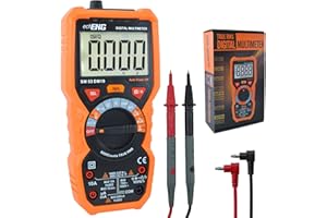 ECHO ENG Multimetro Digitale Professionale 6000 Conti TRUE RMS – Tester Elettrico Mini con Termometro, Voltmetro, Amperometro, Ohmmetro – Misura Tensione AC/DC fino a 600V – CAT IV/III – echoENG SM 53 DM19