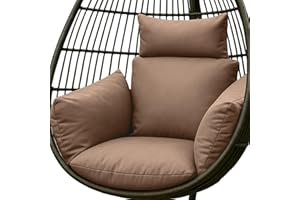 HOMESCAPES Coussin imperméable pour Fauteuil Suspendu extérieur, Coussin de Rechange pour Fauteuil œuf - pour terrasse, Jardin et Balcon - Beige
