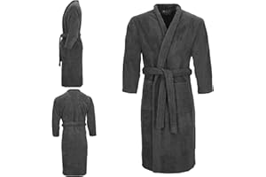 F4D Dressing Gown 100% Cotton 500 Gsm Shawl Bath Robes for Men,Soft Dressing Gown for Women UK,Towelling Robe for Men