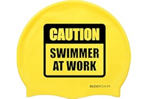 BUDDYSWIM Bonnet de Bain en Silicone pour Piscine ou Eau Libre pour Homme ou Femme. Convient aux Cheveux Longs. Résistant et Hydrodynamique, Couleur Vive pour Une Bonne Visibilité