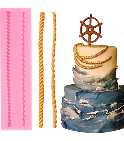 MINFEIDMS Seil & Knoten Silikonform 17,5cm | Für Fondant & Schokolade | Lebensmittelecht Bis 230°C