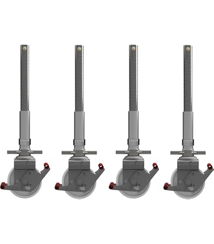 Krause 914118 Fahrrollen Aus Aluminium – Silberne Rollen Für Arbeitsplattformen & Gerüste