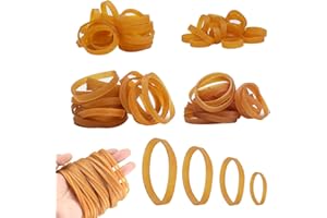LUMINARYLAIR Ensemble de 100 Bandes en Caoutchouc, Élastiques Jaunes Durables, Elastique Bureau, Grands Élastiques pour Poubelle 2,5/4/6/7cm, Caoutchouc Rubber Bands, pour I'école, la Vie Quotidienne, le Stockage