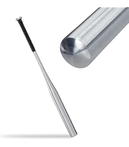 Een stevige aluminium honkbalknuppel is sterk genoeg om