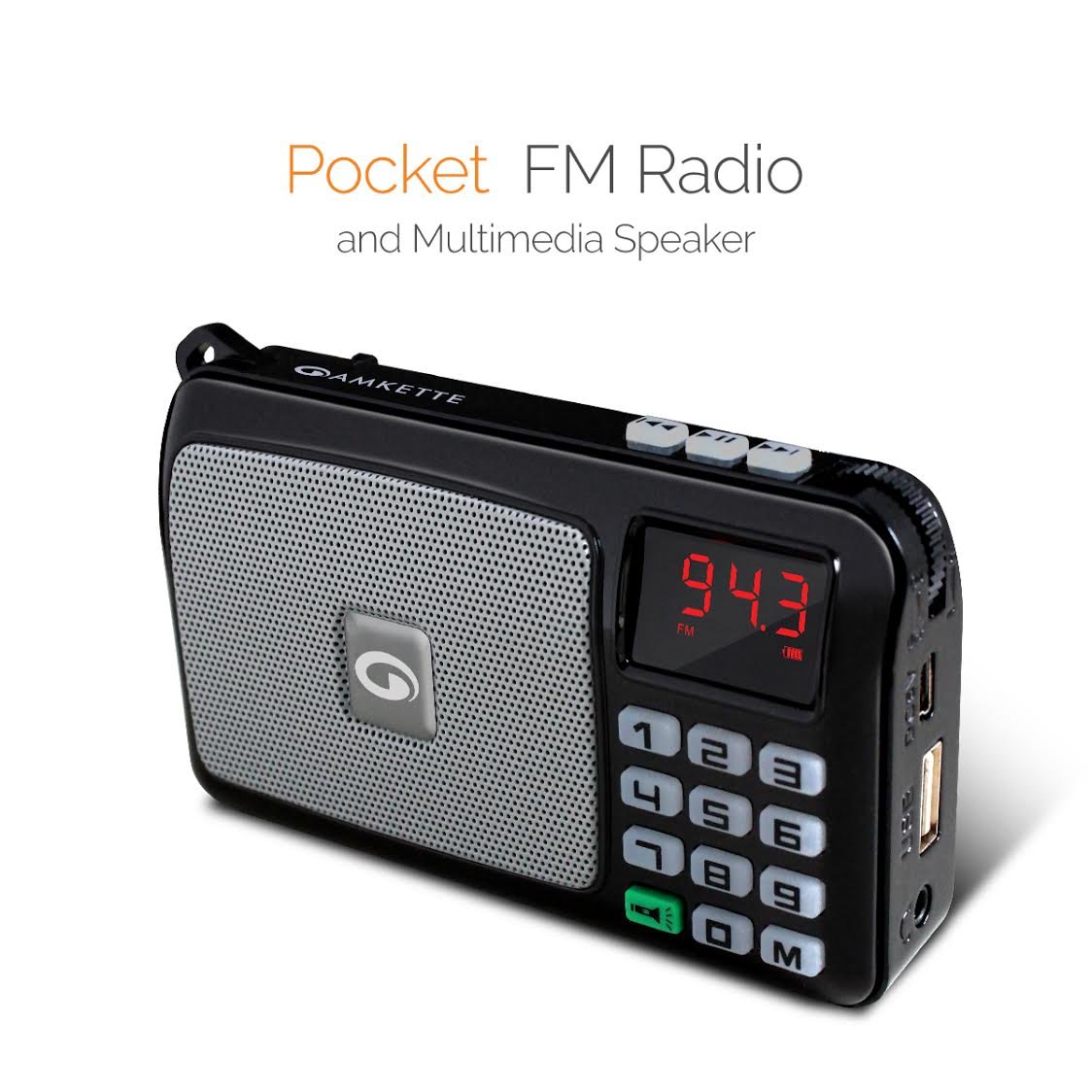 amkette pocket fm portable multimedia speaker