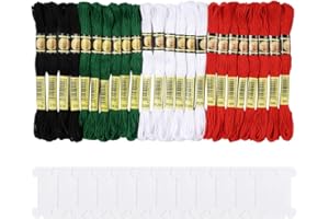 Pllieay 24 skeins 4 Colors Embroidery Floss with 12 Pieces Plastic Floss bobbins are an Ideal Choice for Your Embroidery Projects