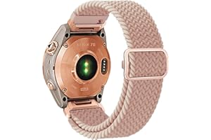 TUCOMO Nylonowa pleciona bransoletka do Garmin Fenix 7S/ Fenix 6S/ Fenix 5S/ Descent Mk2S, Quick Fit, 20 mm, rozciągliwy, elastyczny pasek do zegarka Garmin epix Pro 42 mm, dla mężczyzn i kobiet