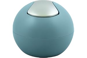 Spirella Kosmetikeimer 1 Liter Abfalleimer Schwingdeckeleimer Tischabfalleimer Bowl Blau matt