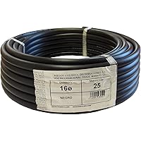 Riegopro Bewässerungsschlauch, glatt, schwarz, für Tropfbewässerung, 16 mm, 25 Meter Rolle