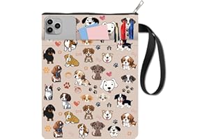 CRASPIRE Fundas para Libros con Diseño de Perros Fundas para Libros con Forma de Corazón Fundas para Libros de Tela Lavables con Cremallera Y Bolsillo Adicional para Amantes de los Libros Regalos