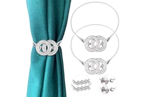 Skystuff Fermatenda per tende, 2 pezzi, fermatenda, clip per tenda, in lega, per tende (B)