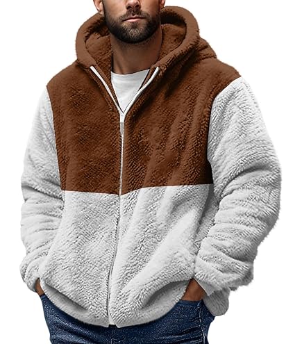 Teddy Fleece Uomo con Zip, Felpa Peluche Uomo con Cappuccio, Casual, Calda, con Chiusura Lampo, in Morbido Pile, Oversize, Giacca Invernale in Peluche Felpa con Cappuccio Uomo Capispalla Giaccone Teddy Fleece Uomo con Zip, Felpa Peluche Uomo con Cappuccio, Casual, Calda, con Chiusura Lampo, in Morbido Pile, Oversize, Giacca Invernale in Peluche Felpa con Cappuccio Uomo Capispalla Giaccone
