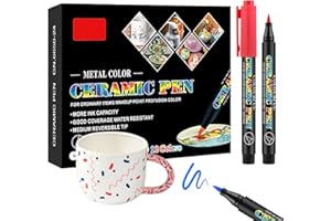 Katyjun Keramik Bemalen Set Porzellanstifte, Stifte Zum Steine Bemalen，Wasserfester Porzellanstift, 12 Farben für Zeichnungsmuster Und Designkreationen Verschiedenen Porzellan