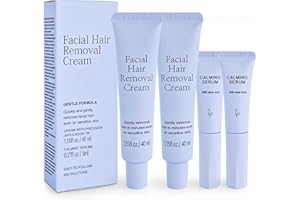 MOONLIGHT MILES 2Pcs Hydrateology Facial Hair Removal Cream Calming Serum for Women,Gentle Depilatory Formula for Sensitive Skin,Painless Fast Hair Removal