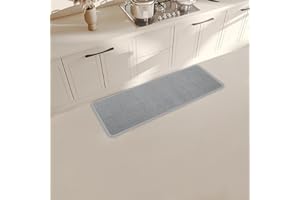 YedZen Kitchen Mat, 43x120cm Gray Non-slip Washable Runner Rug for Kitchen Floor, Oil Resistant Kitchens Floor Mat for Kitchen, Hallway, Laundry,Standing Desk
