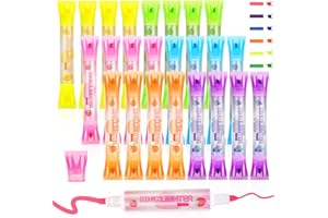 OPPZZIT Gadget Compleanno Bambini: 24 PCS Evidenziatore a Doppia Punta, Regalini Fine Festa Compleanno Evidenziatori Bambina